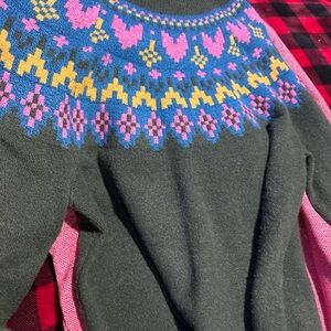 Time and Tru Colorful Geometric Knit Sweater
